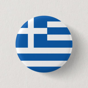 Greece (Greek) Flag 1 Inch Round Button
