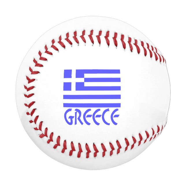 Greece Greek Flag Blue Personalization  Baseball (Front Left)