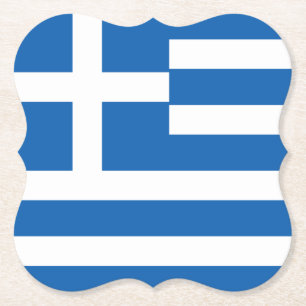 Greece (Greek) Flag Paper Coaster