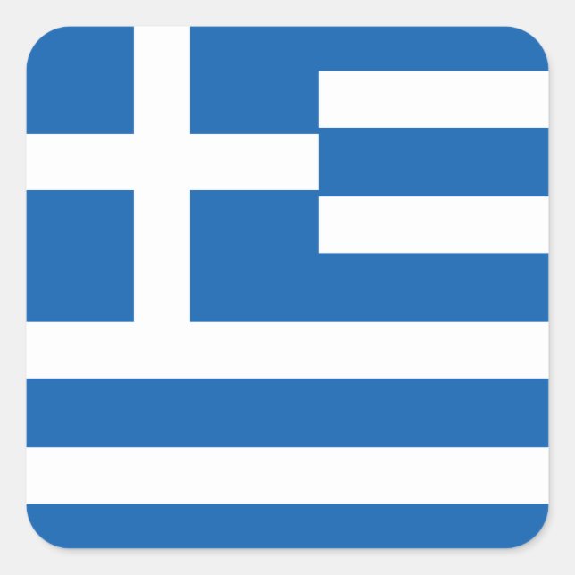 Greece (Greek) Flag Square Sticker (Front)