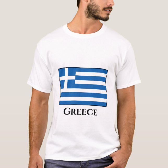 Greece (Greek) Flag T-Shirt (Front)