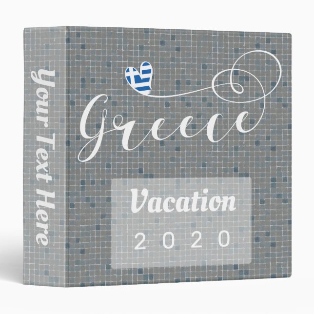 Greece Greek Vacation Album, Family Recipes Binder (Front/Spine)