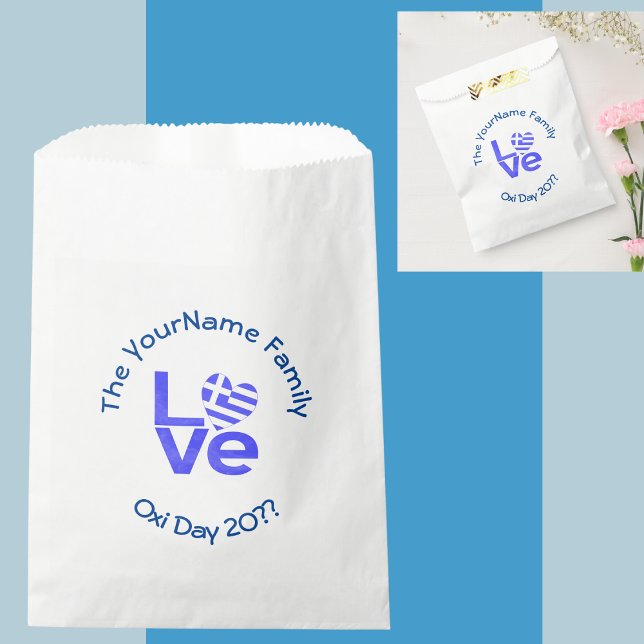 Greece Heart Flag Blue LOVE Personalized  Favour Bag (Creator Uploaded)