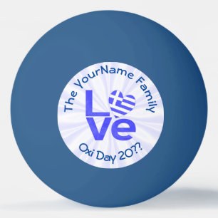 Greece Heart Flag Blue LOVE Personalized Ping Pong Ball