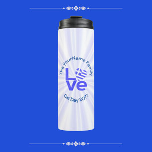 Greece Heart Flag Blue LOVE Personalized  Thermal Tumbler