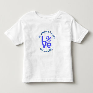 Greece Heart Flag Blue LOVE Personalized  Toddler T-shirt