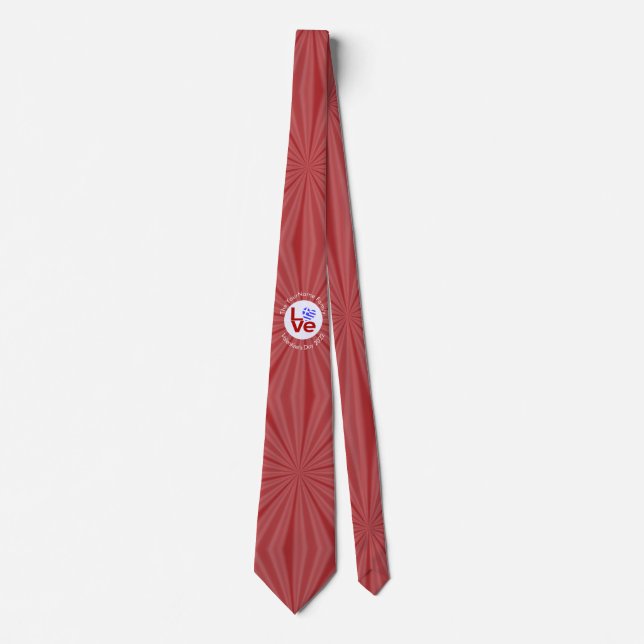 Greece Heart Flag Red LOVE Personalized  Tie (Front)