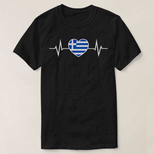 Greece Heartbeat T-Shirt (Design Front)