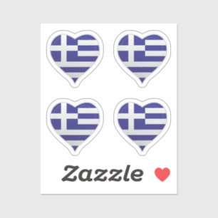 Greece love flag pride heart sticker