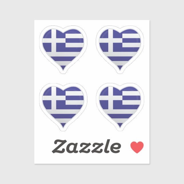 Greece love flag pride heart sticker (Sheet)