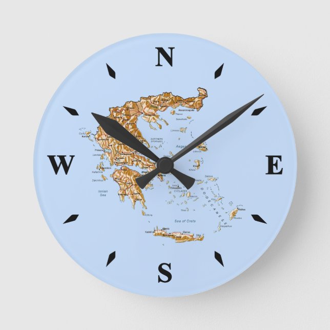 Greece Map Clock (Front)