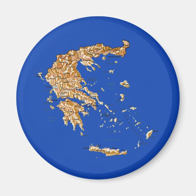 Greece Map Magnet (Front)
