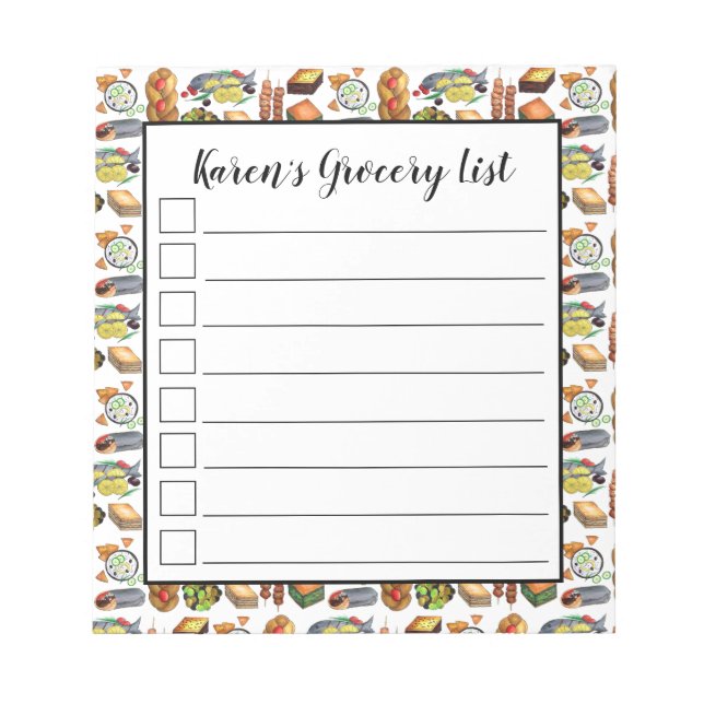 Greece Mediterranean Food Greek Diner Restaurant Notepad (Front)