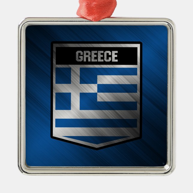 Greece Metal Ornament (Front)