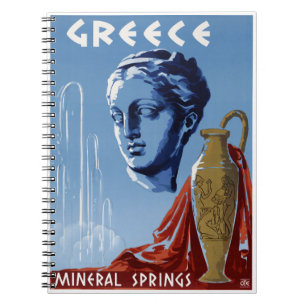 Greece Mineral Springs Vintage Travel Poster Resto Notebook
