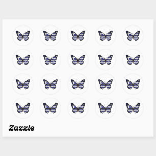 Greece Monarch Butterfly Flag Classic Round Sticker