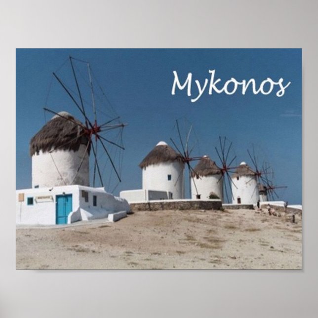 Greece - Mykonos - Windmills - Poster (Front)