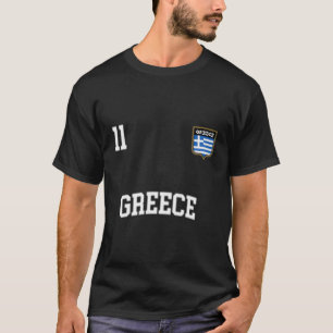 Greece No 11 Greek Flag Football Soccer Team T-Shirt