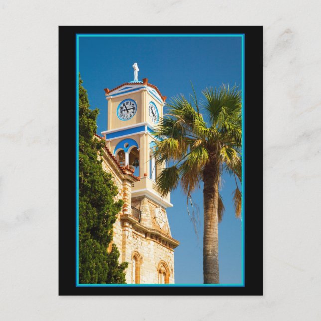Greece - Orthodox Greek Church with Palm Tree Postcard (Front)
