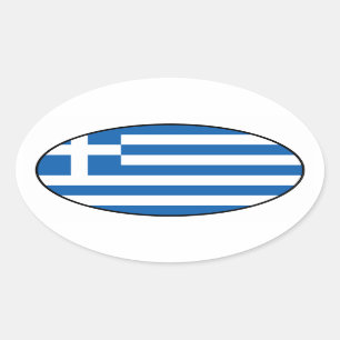 Greece Oval Flag Sticker