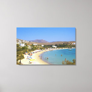 Greece, Paros Island, Krios Beach from above Canvas Print