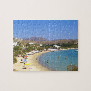 Greece, Paros Island, Krios Beach from above Jigsaw Puzzle