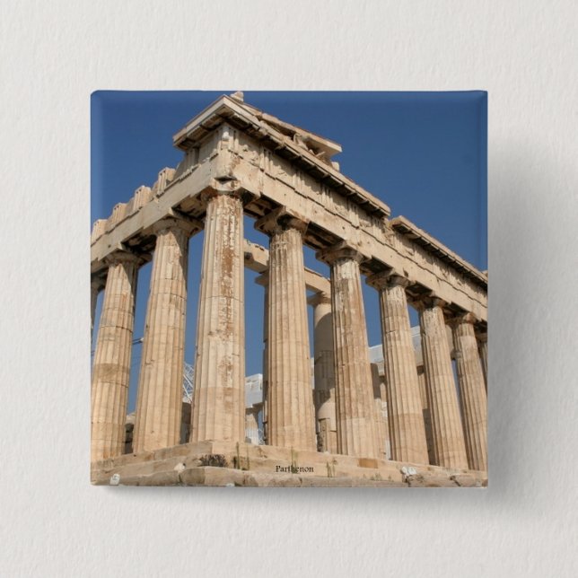 GREECE: Parthenon pinback button (Front)
