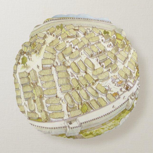 Greece. Polis Round Pillow (Front)