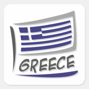 Greece  Pride X Flag Square Sticker
