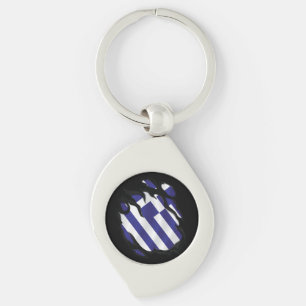 Greece Ripped Flag Keychain