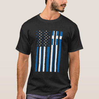 Greece Roots Usa Flag Pride Heritage Half Greek Am T-Shirt