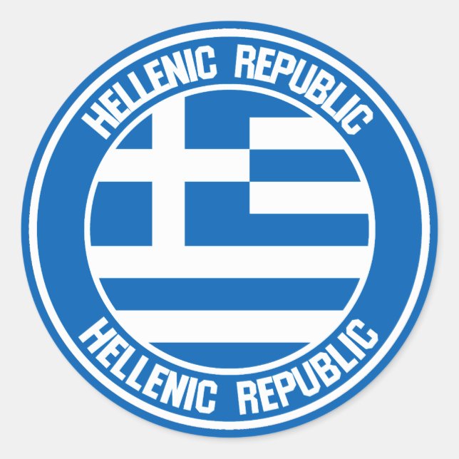 Greece Round Emblem Classic Round Sticker (Front)