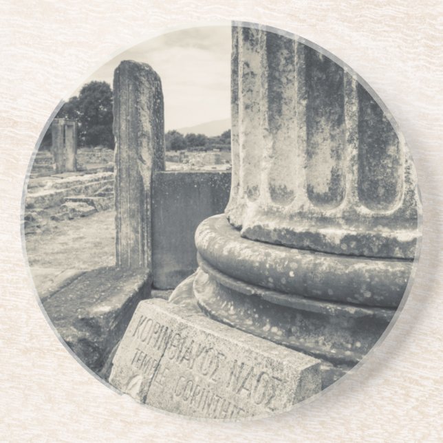 Greece, ruins of ancient city coaster (Front)