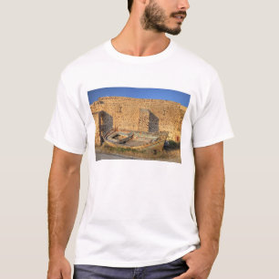 Greece, Santorini, Oia. Old fishing boat on dry T-Shirt