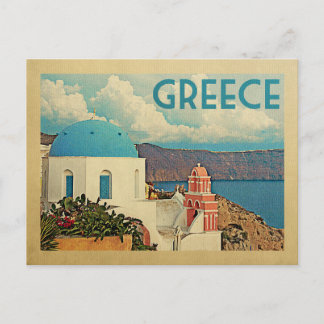 Greece Santorini Postcard Vintage Travel