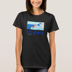 Greece Santorini Skyline White And Blue Houses Oce T-Shirt