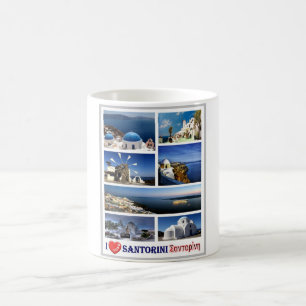 Greece - Santorini - Thera - Thira - I Love - Coffee Mug