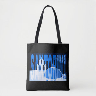 Greece santorini tote bag