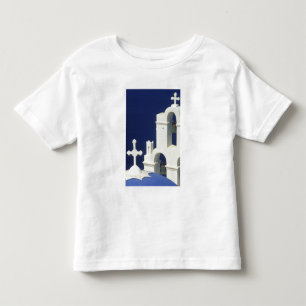 Greece, Santorini. View of a Greek church and Toddler T-shirt