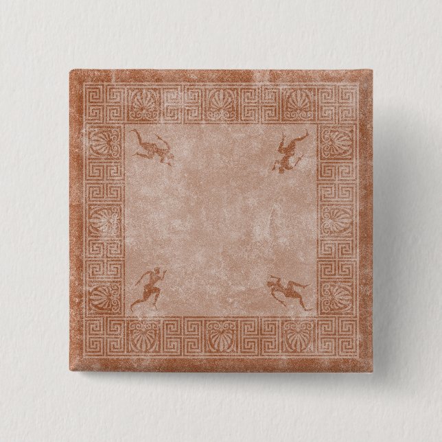 greece square design 2 inch square button (Front)