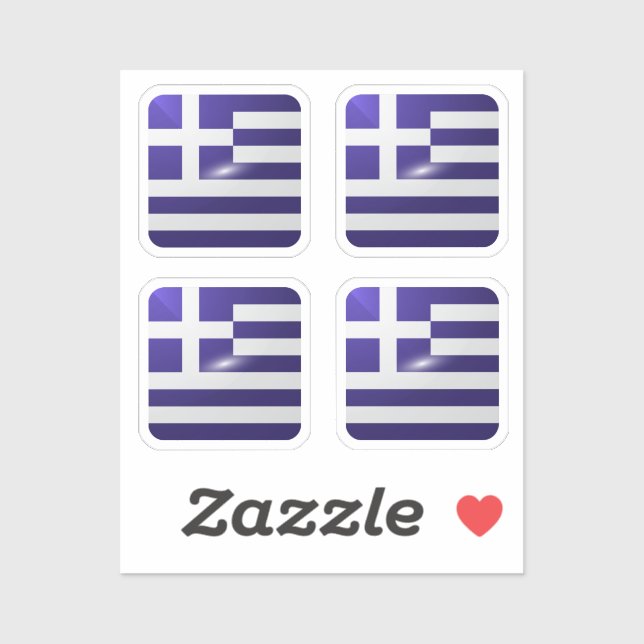Greece square glossy flag (Sheet)
