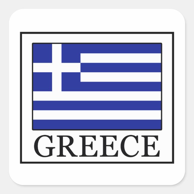 Greece Square Sticker (Front)