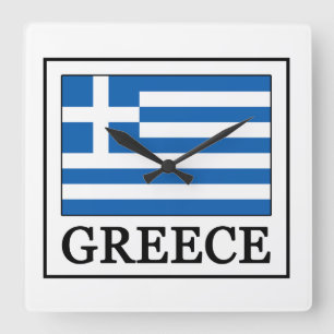 Greece Square Wall Clock