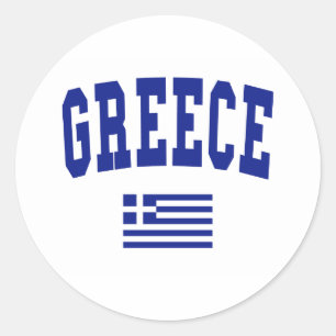 Greece Style Classic Round Sticker