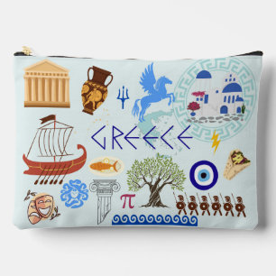 Greece Symbols Travel Lovers Accessory Pouch