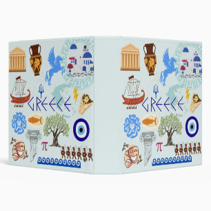 Greece Symbols Travel Lovers Binder