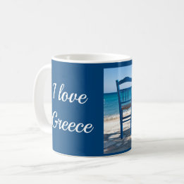 Greece taverna blue and white coffee mug