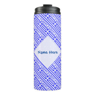 Greece Tiled Flag Personalized Thermal Tumbler