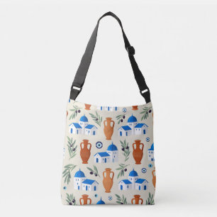 Greece Travel Icons Pattern Crossbody Bag