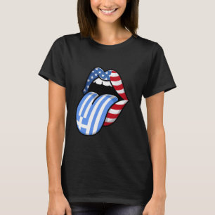 Greece USA Flag Greek Roots Half Greek Half Americ T-Shirt